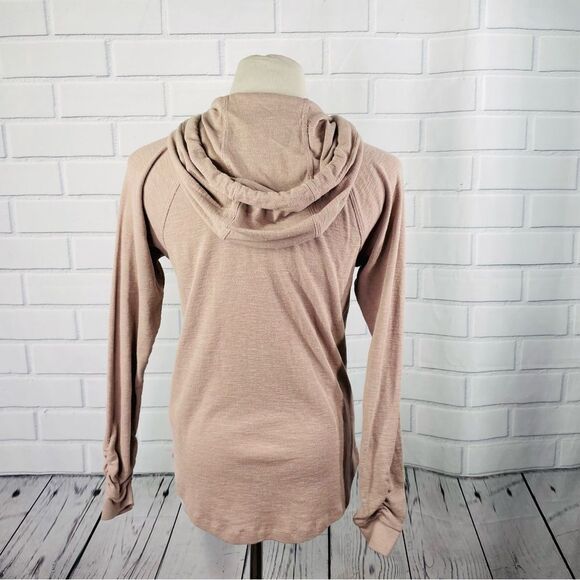 Calvin Klein Performance Even Sand Ruched LS Zip Front Hoodie Jacket - Small - Picture 9 of 16